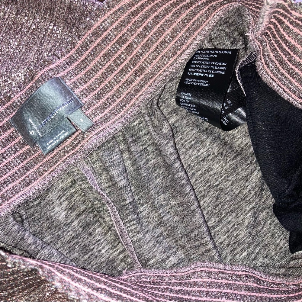Anthropologie Pink Rose Metallic Shimmer Jogger Trouser Pants NWT - Picture 6 of 16